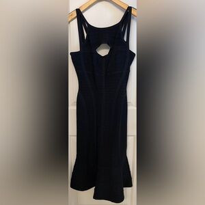 Herve Leger Black Cutout Midi Bandage Dress